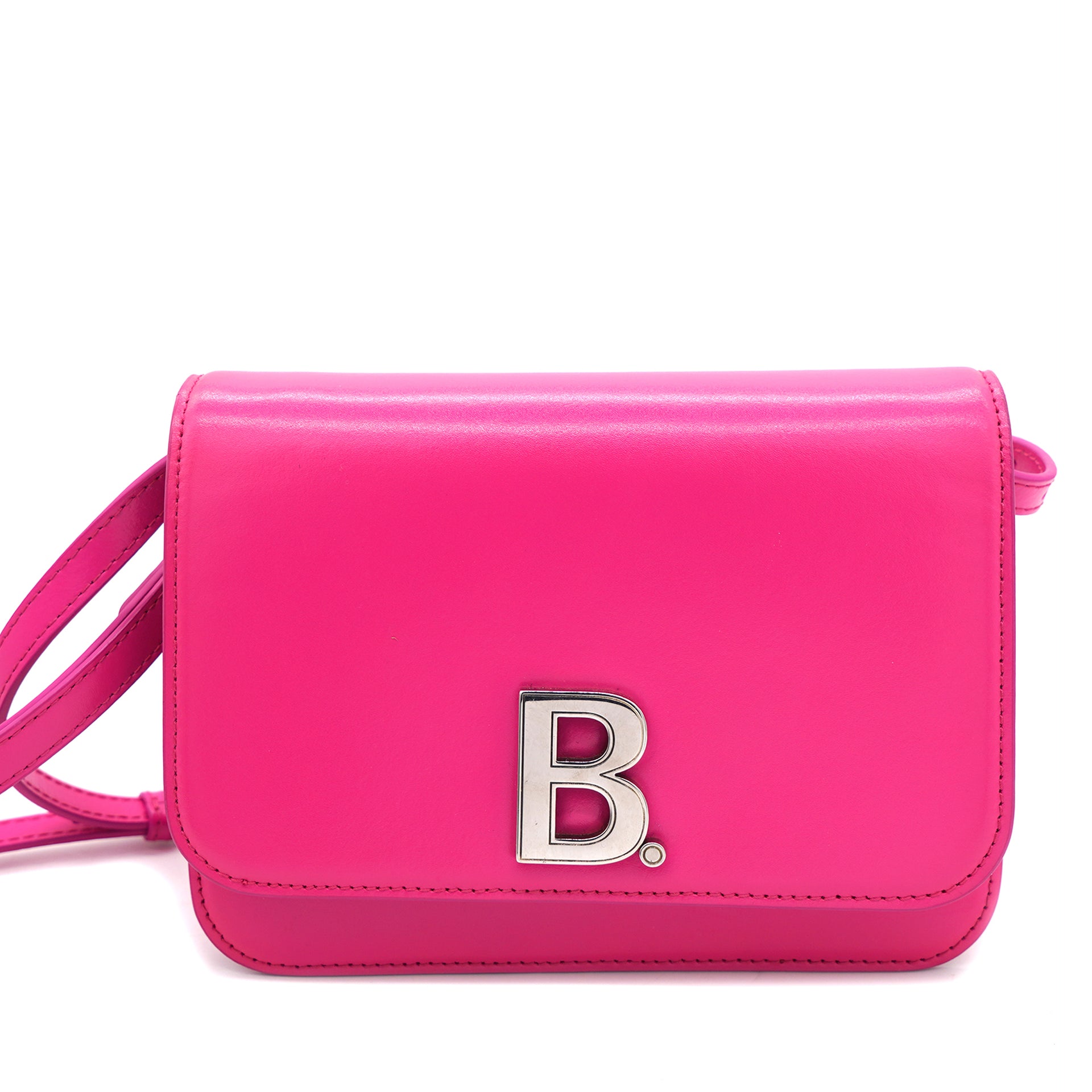 Shiny Box Calfskin Small B Bag Pink