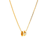 Pop H Mini Blanc Lacquer Yellow Gold-Plated Pendant