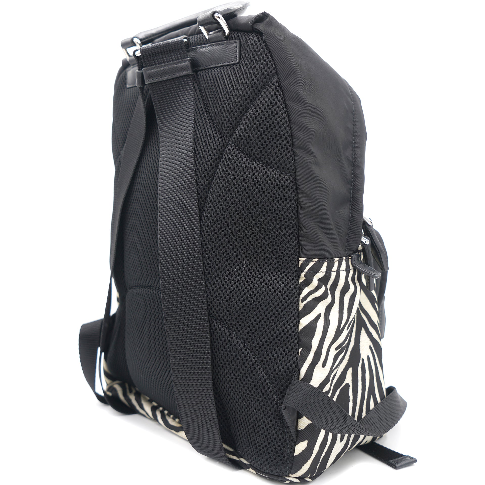 Zebra Print Nylon Backpack