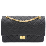 Black Quilted Crinkled Leather 226 Classic Reissue 2.55 Flap Bag