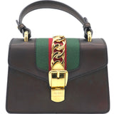 Calfskin Leather Mini Web Chain Sylvie Top Handle bag