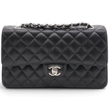 Caviar Quilted Double Flap Black
