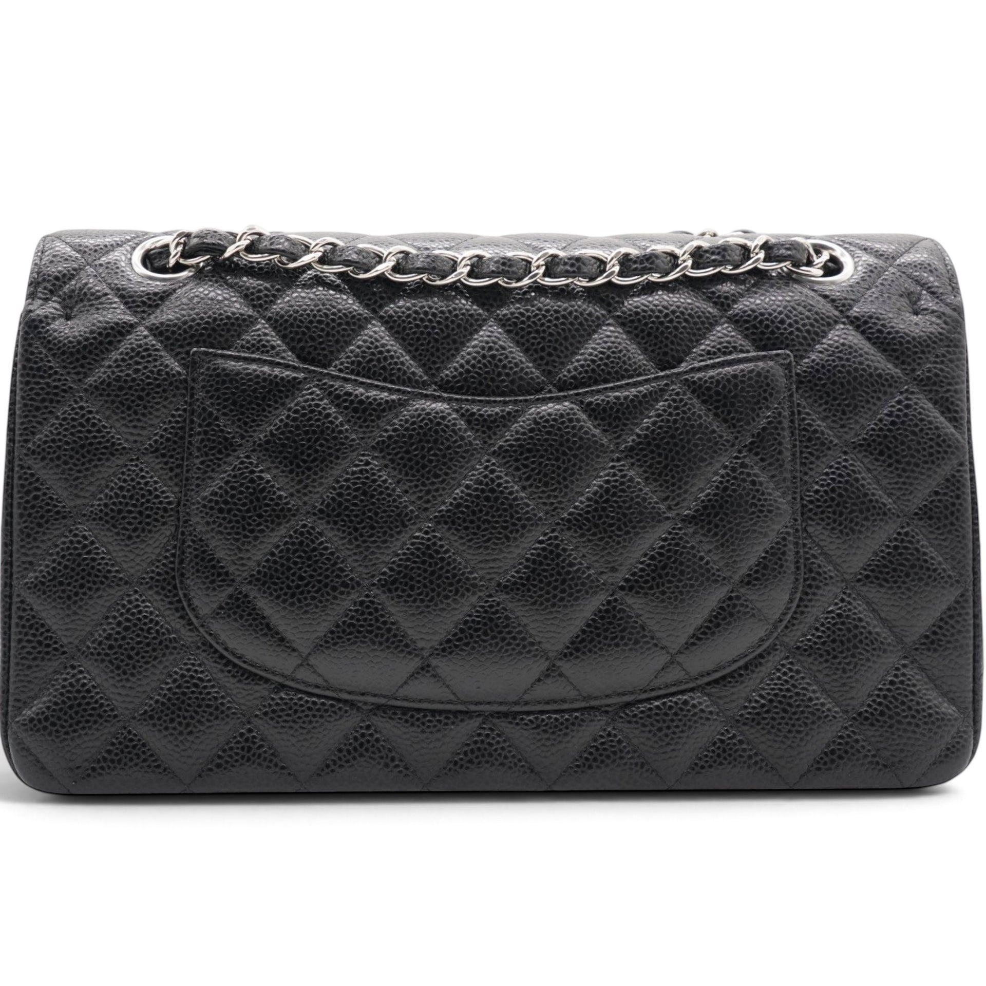 Caviar Quilted Double Flap Black