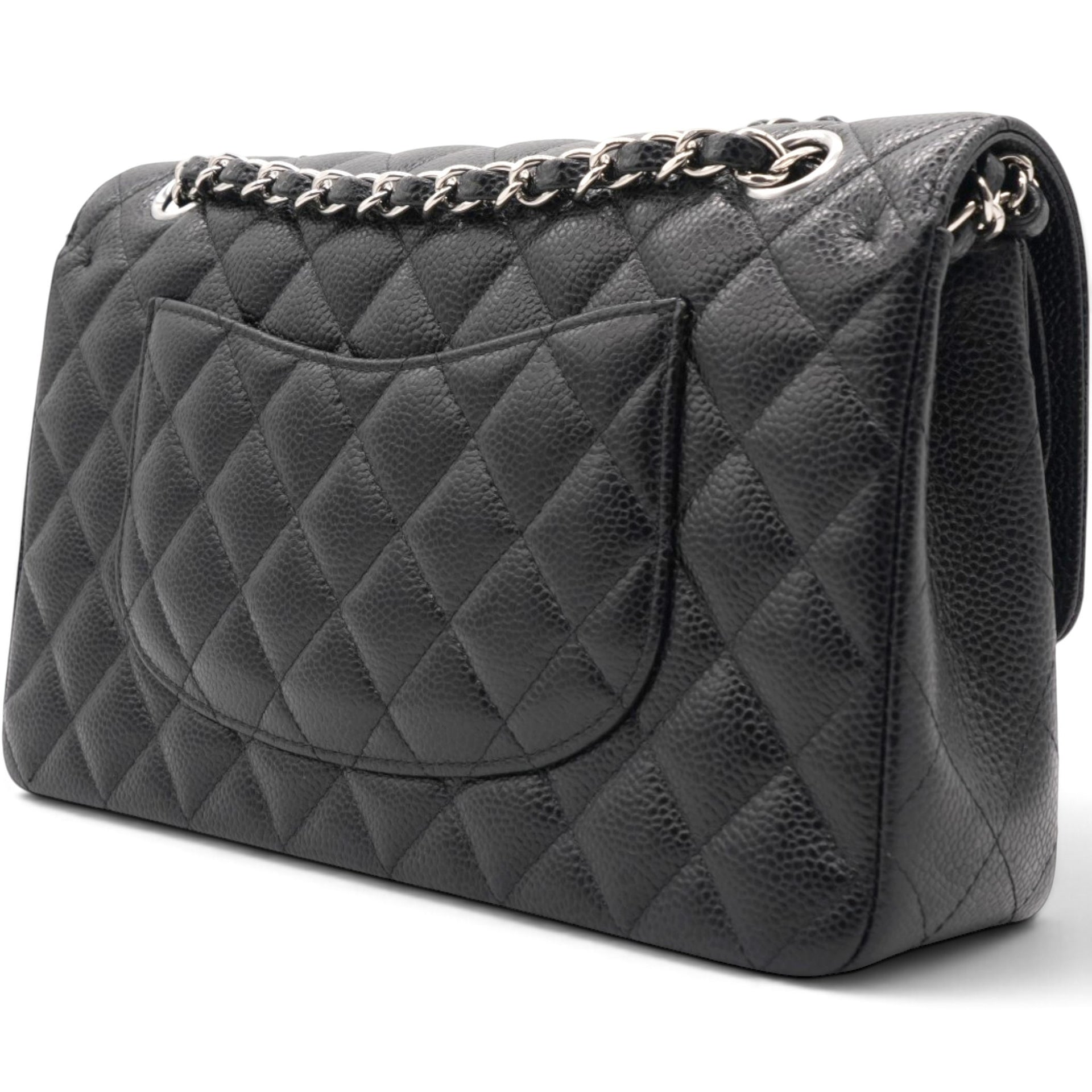 Caviar Quilted Double Flap Black
