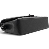 Caviar Quilted Double Flap Black