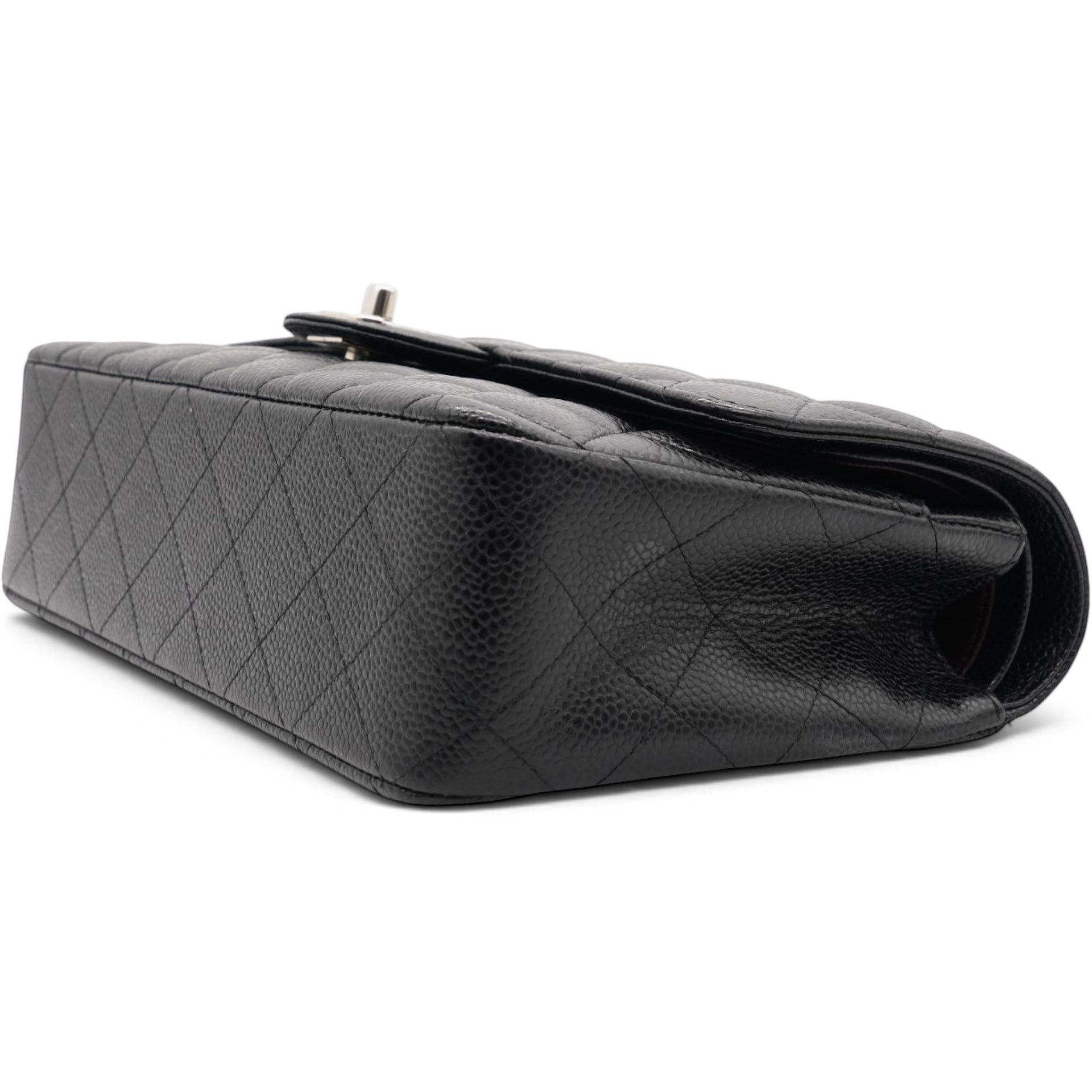 Caviar Quilted Double Flap Black