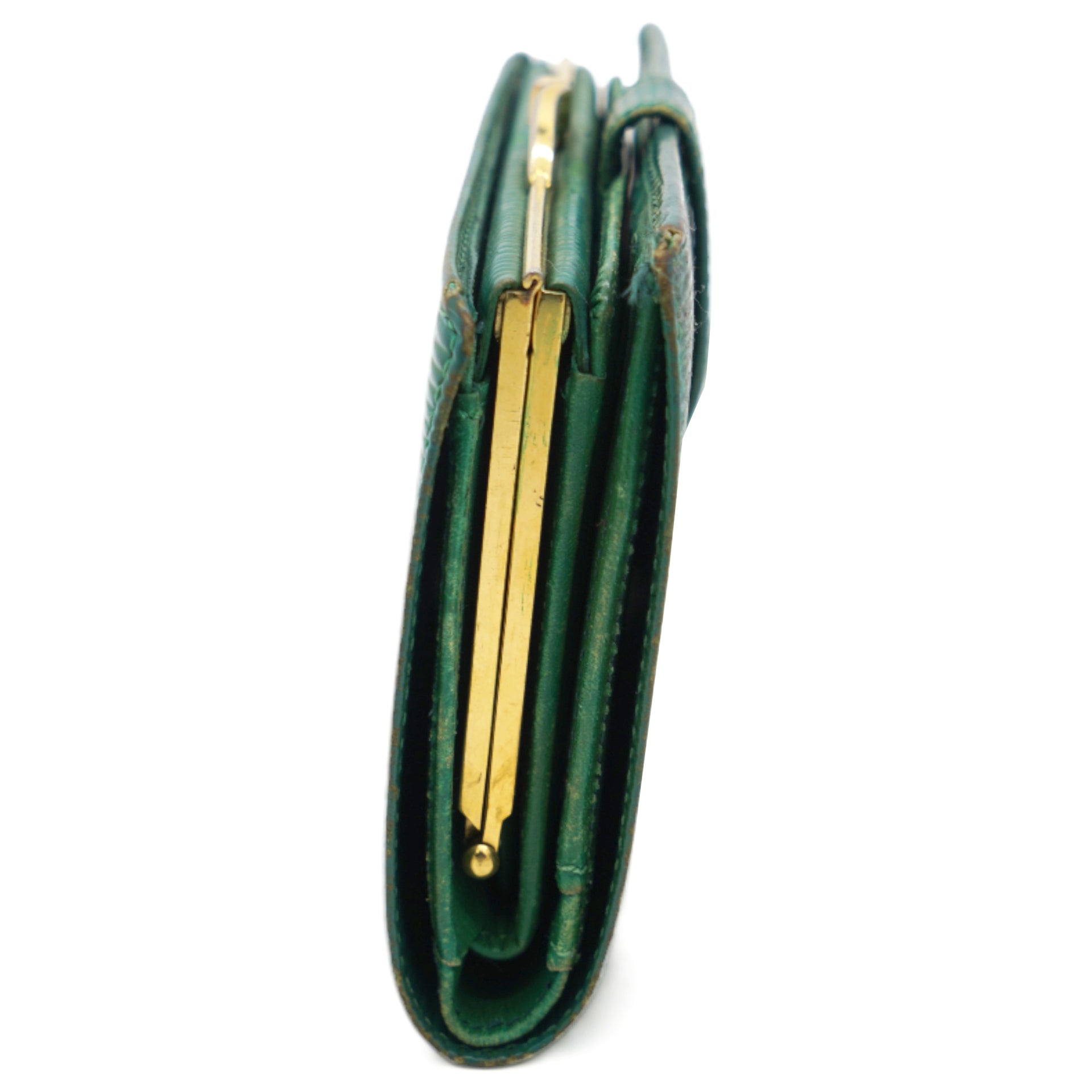 Green Epi Leather Porte Feuille Vienoise NM French Purse Wallet