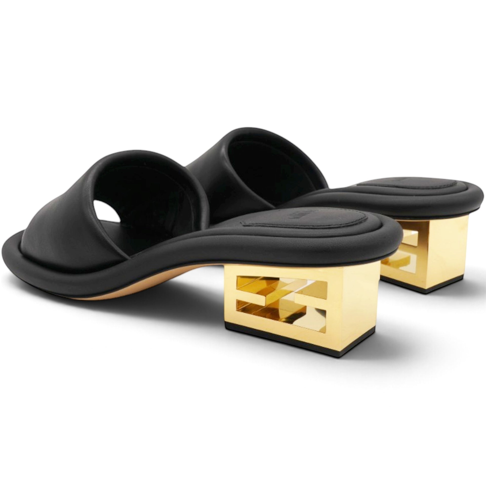 Nappa Baguette 60mm Slide Sandals Black Size39