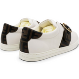 White/Brown Leather FF Low Top Sneakers Size39
