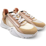 Pink/White Suede and Fabric Flow Low Top Sneakers Size40