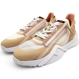 Pink/White Suede and Fabric Flow Low Top Sneakers Size40