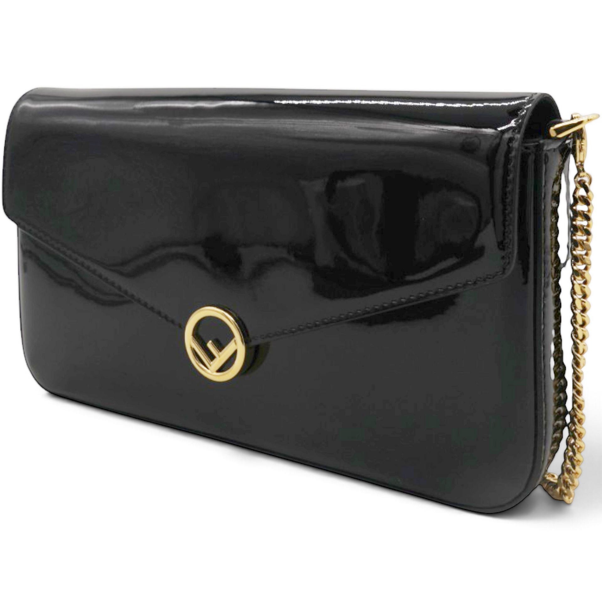 Vitello Cruise F is Fendi Envelope Wallet on Chain with Pouches Black