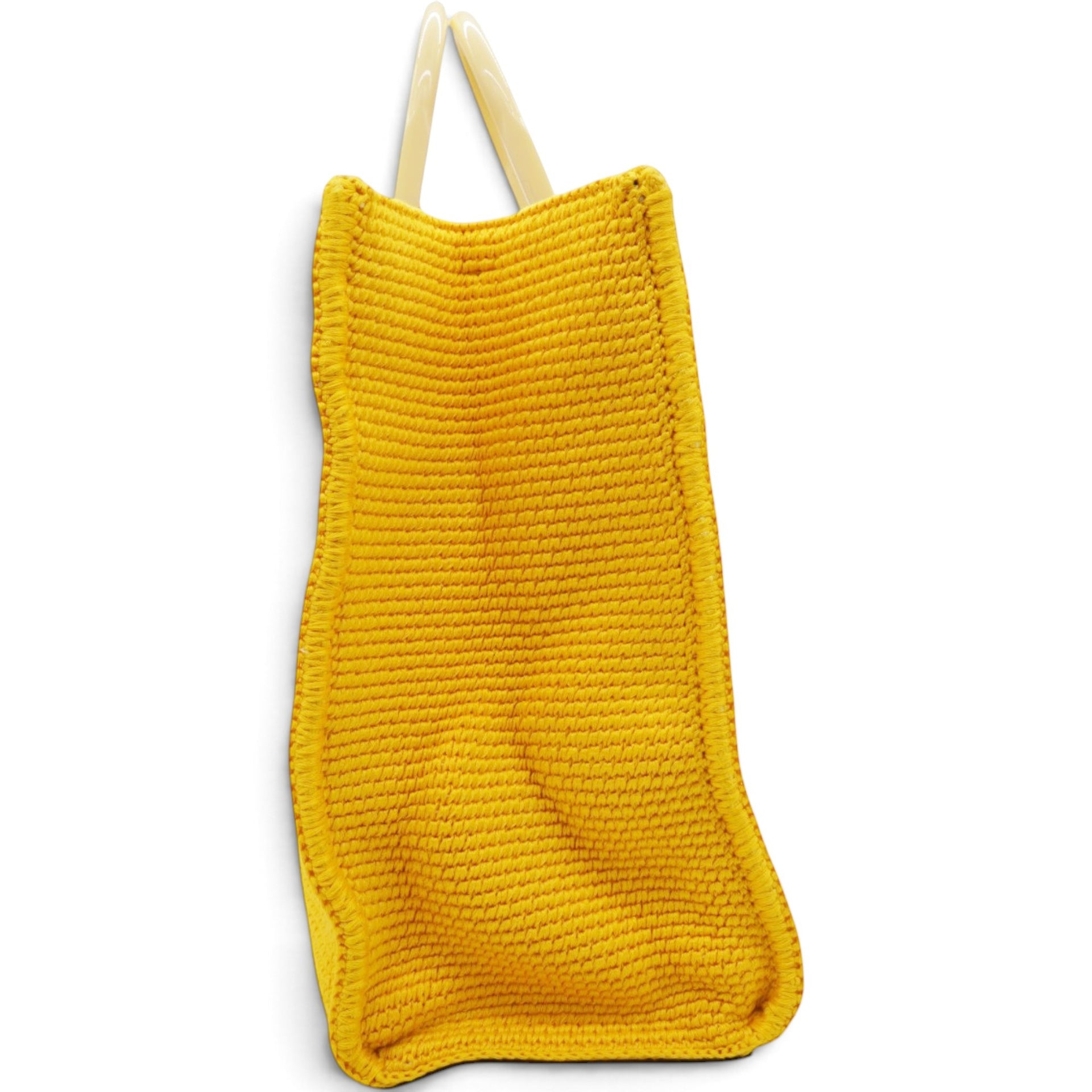 Crochet Vitello King Logo Plexiglass Fendi Sunshine Shopper Tote Mimosa Panna