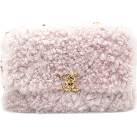 19 Fur Fleece Small Flap Bag Pink