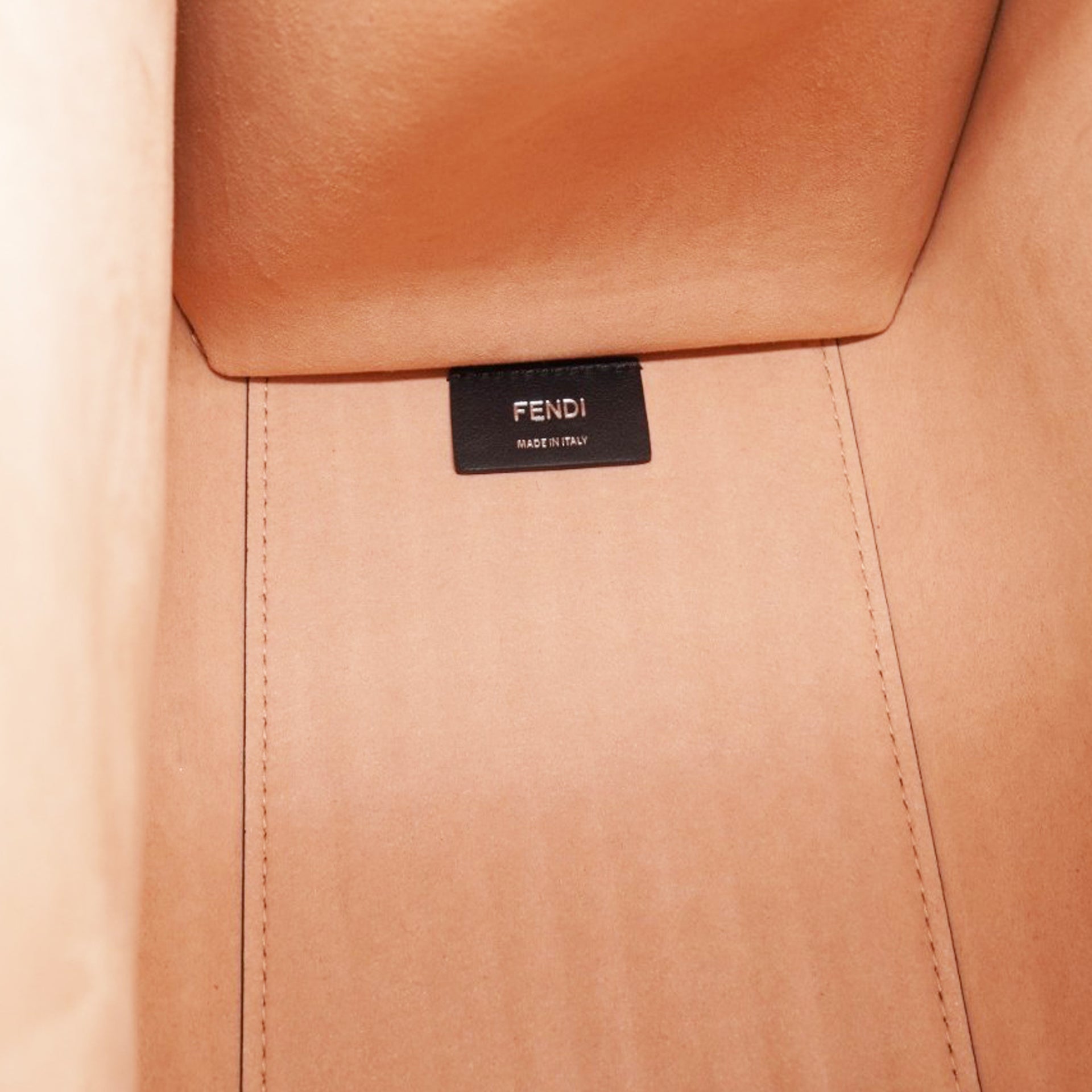 Vitello Cher Logo Debossed Fendi Sunshine Shopper Tote Light Rose