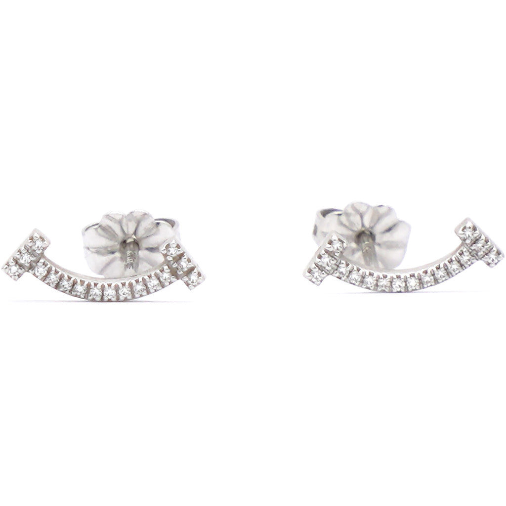 Tiffany T Smile White Gold with Diamonds Earrings – STYLISHTOP