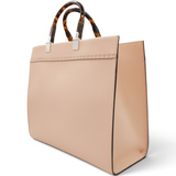 Vitello Cher Logo Debossed Fendi Sunshine Shopper Tote Light Rose