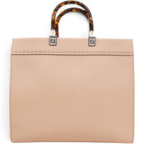 Vitello Cher Logo Debossed Fendi Sunshine Shopper Tote Light Rose