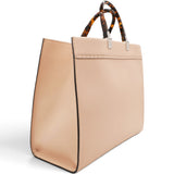 Vitello Cher Logo Debossed Fendi Sunshine Shopper Tote Light Rose