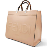 Vitello Cher Logo Debossed Fendi Sunshine Shopper Tote Light Rose
