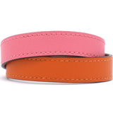Kelly Double Tour Orange/Pink Leather Gold Plated Wrap Bracelet