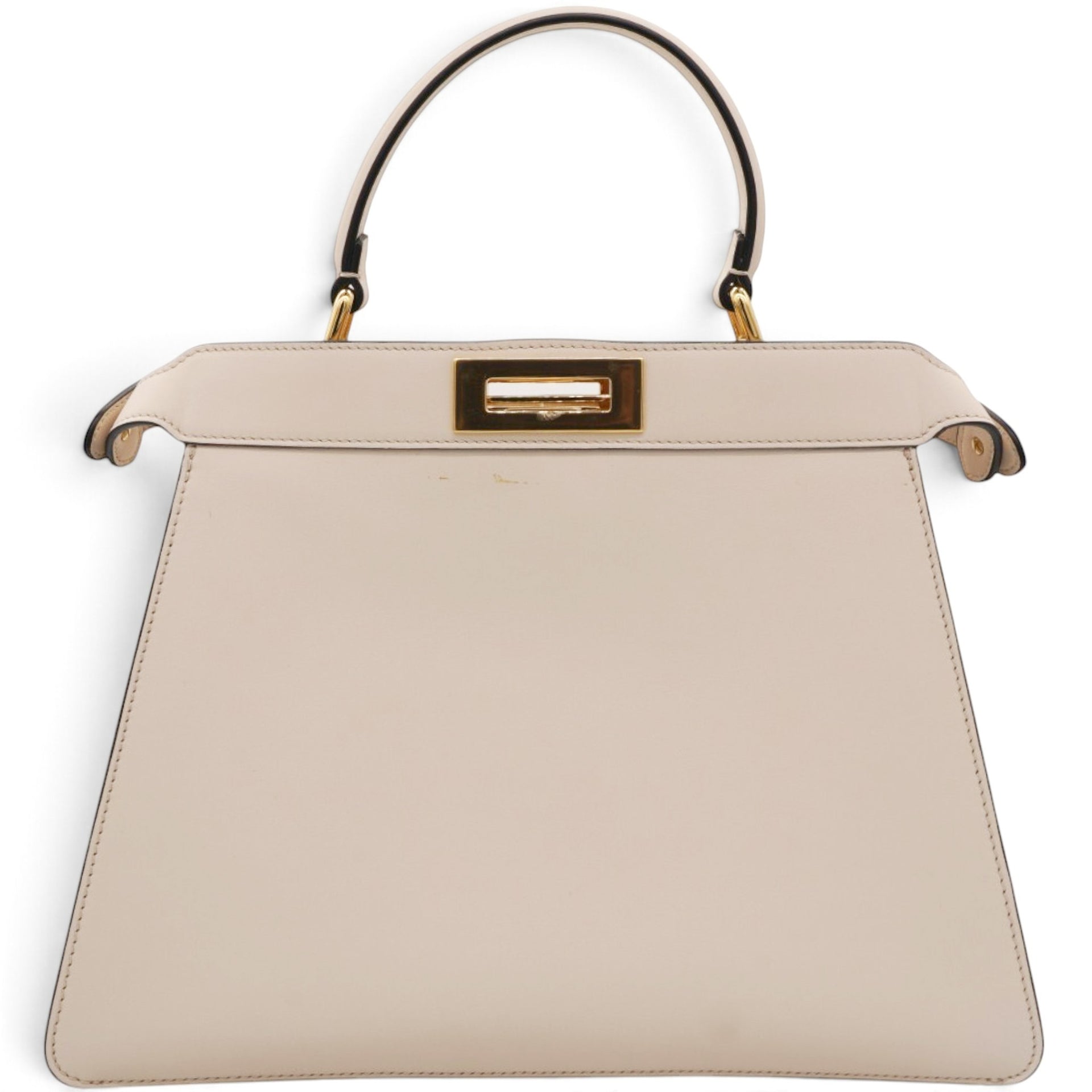 Vitello Seta Shiny Nappa Floral Embroidered Petite Peekaboo I SEE U Satchel Camelia White Ice