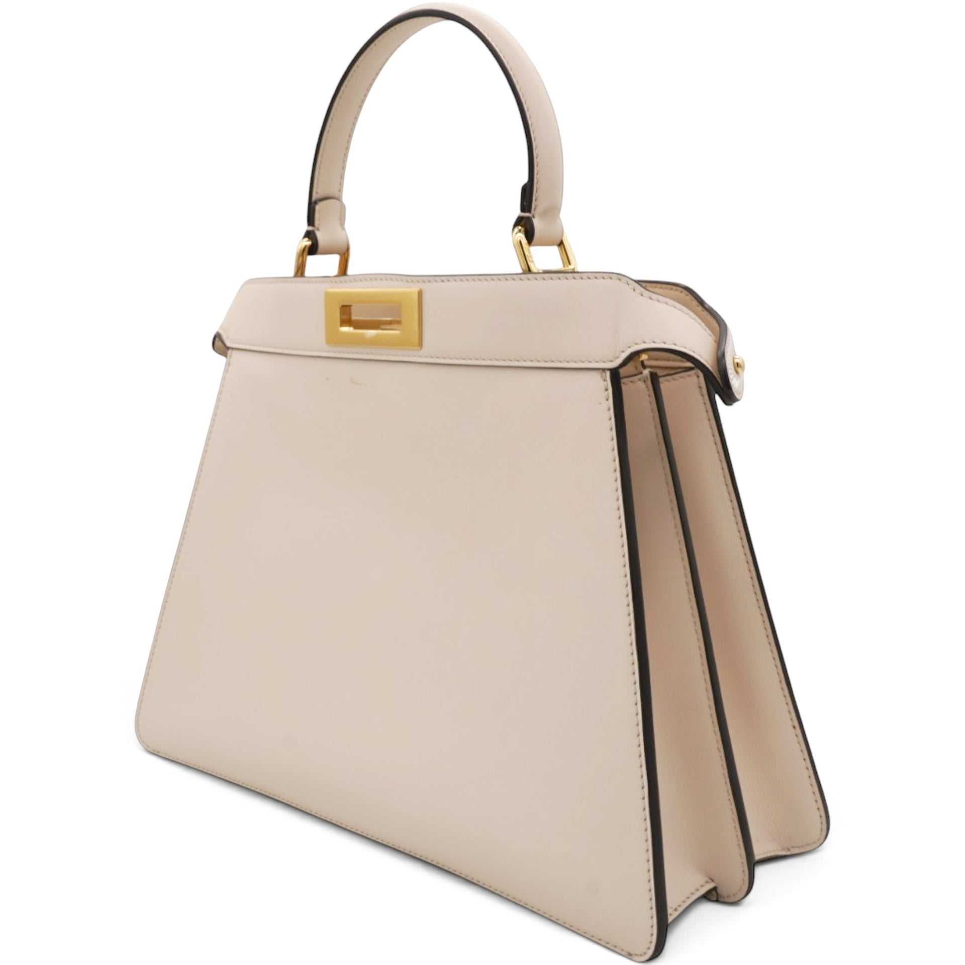 Vitello Seta Shiny Nappa Floral Embroidered Petite Peekaboo I SEE U Satchel Camelia White Ice
