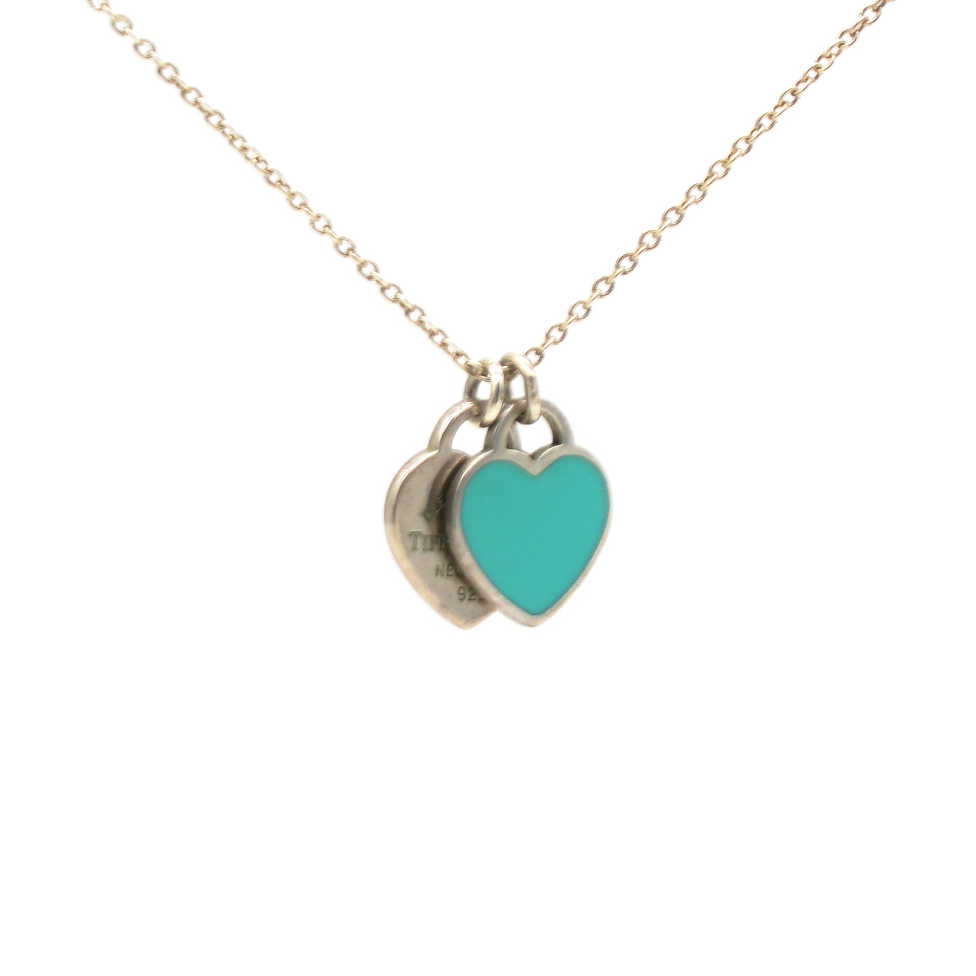 Tiffany Return to Tiffany Mini Double Heart Tag Silver