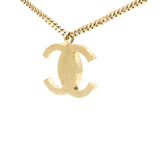CC Logo Crystal and Pearl Gold Statement Necklace