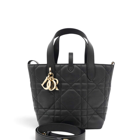 Macrocannage Small Toujours Vertical Tote Black