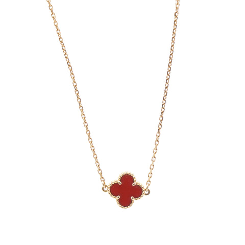 18K Gold Carnelian Sweet Alhambra Bracelet