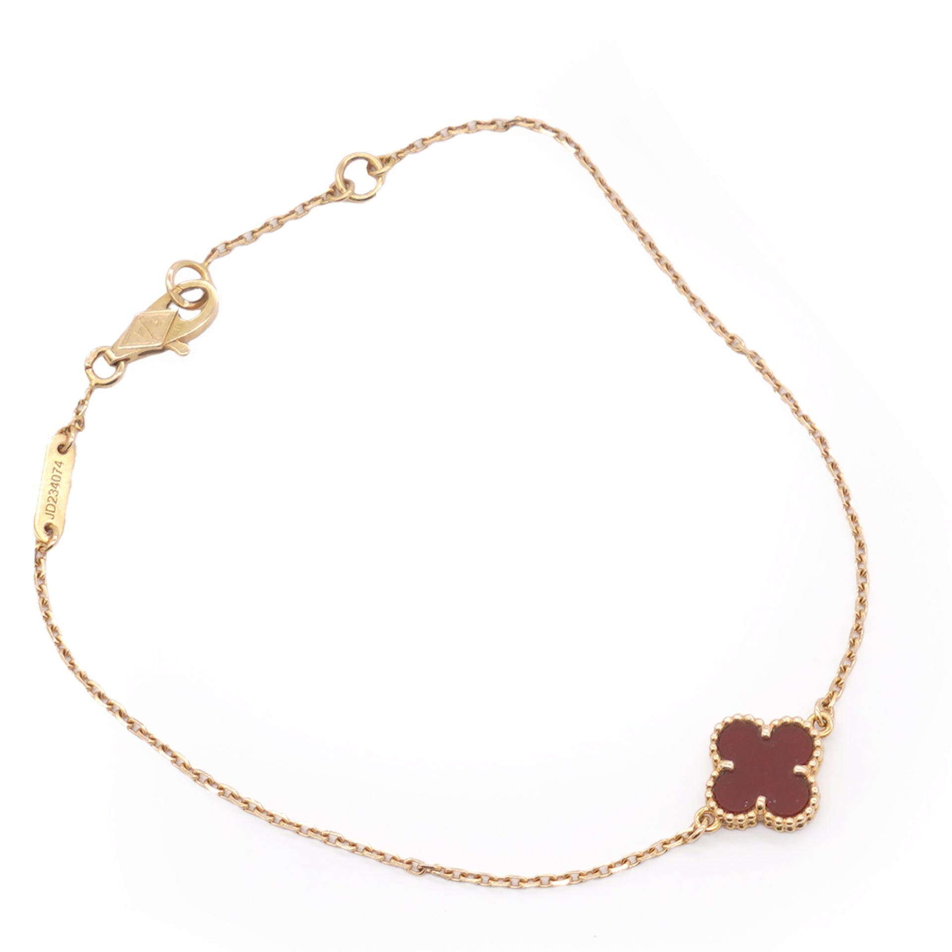 18K Gold Carnelian Sweet Alhambra Bracelet