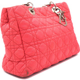 Quilted Lambskin Leather Dior Soft Shopping Tote Bag Peachy Pink