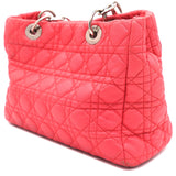Quilted Lambskin Leather Dior Soft Shopping Tote Bag Peachy Pink