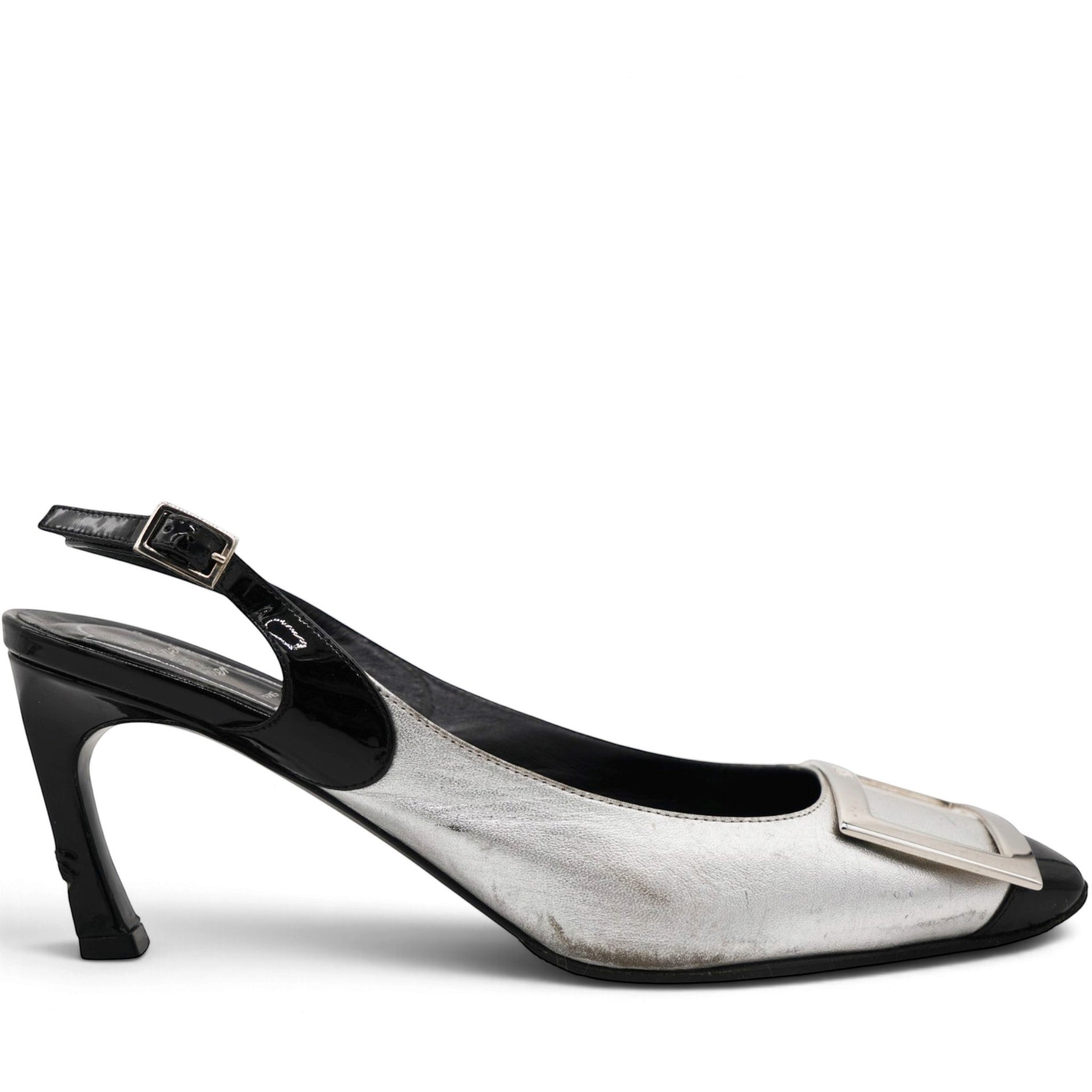 Silver Leather Pumps Size36.5
