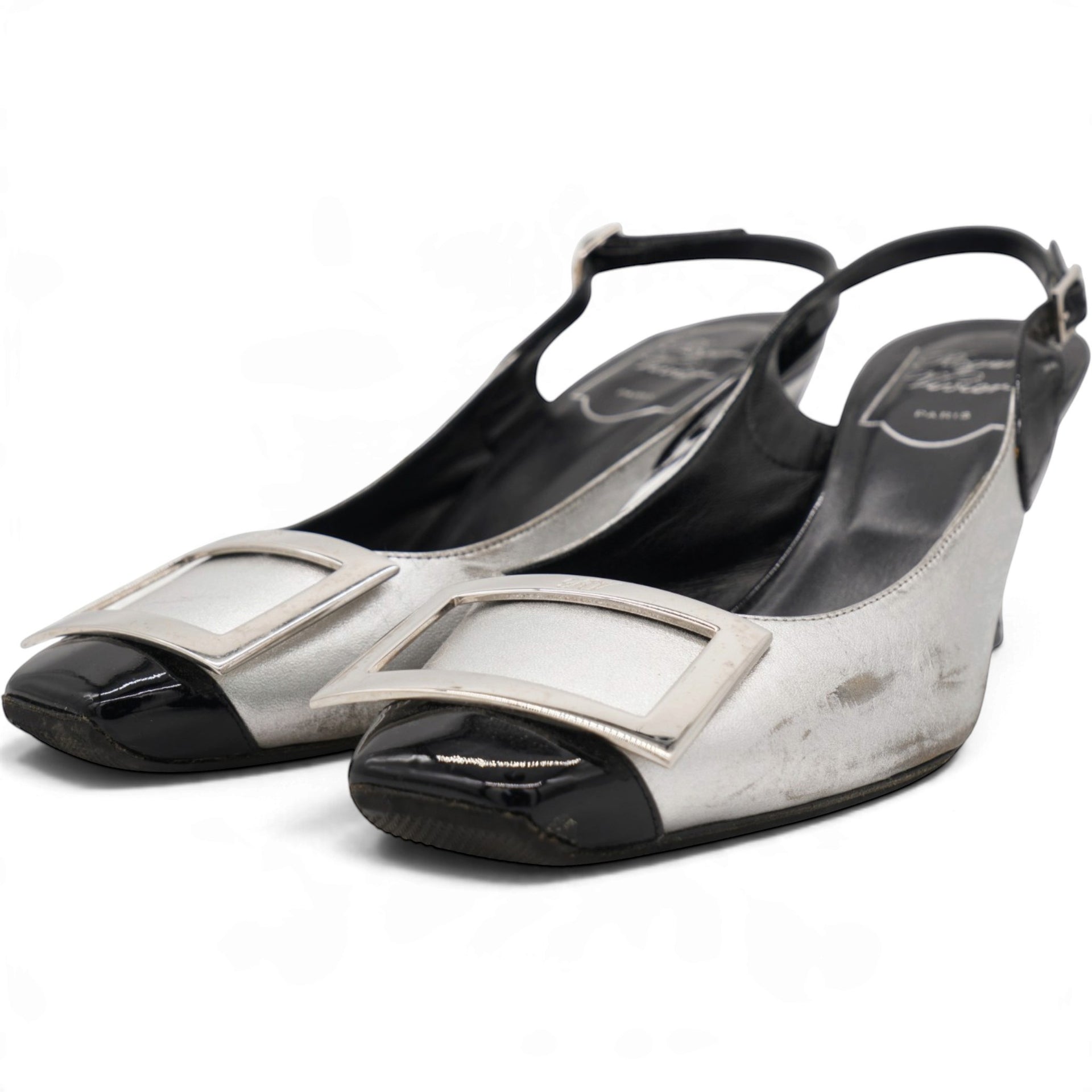 Silver Leather Pumps Size36.5
