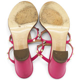 Garavani Nappa Rockstud Caged Slide Sandals Rose Violet Size37