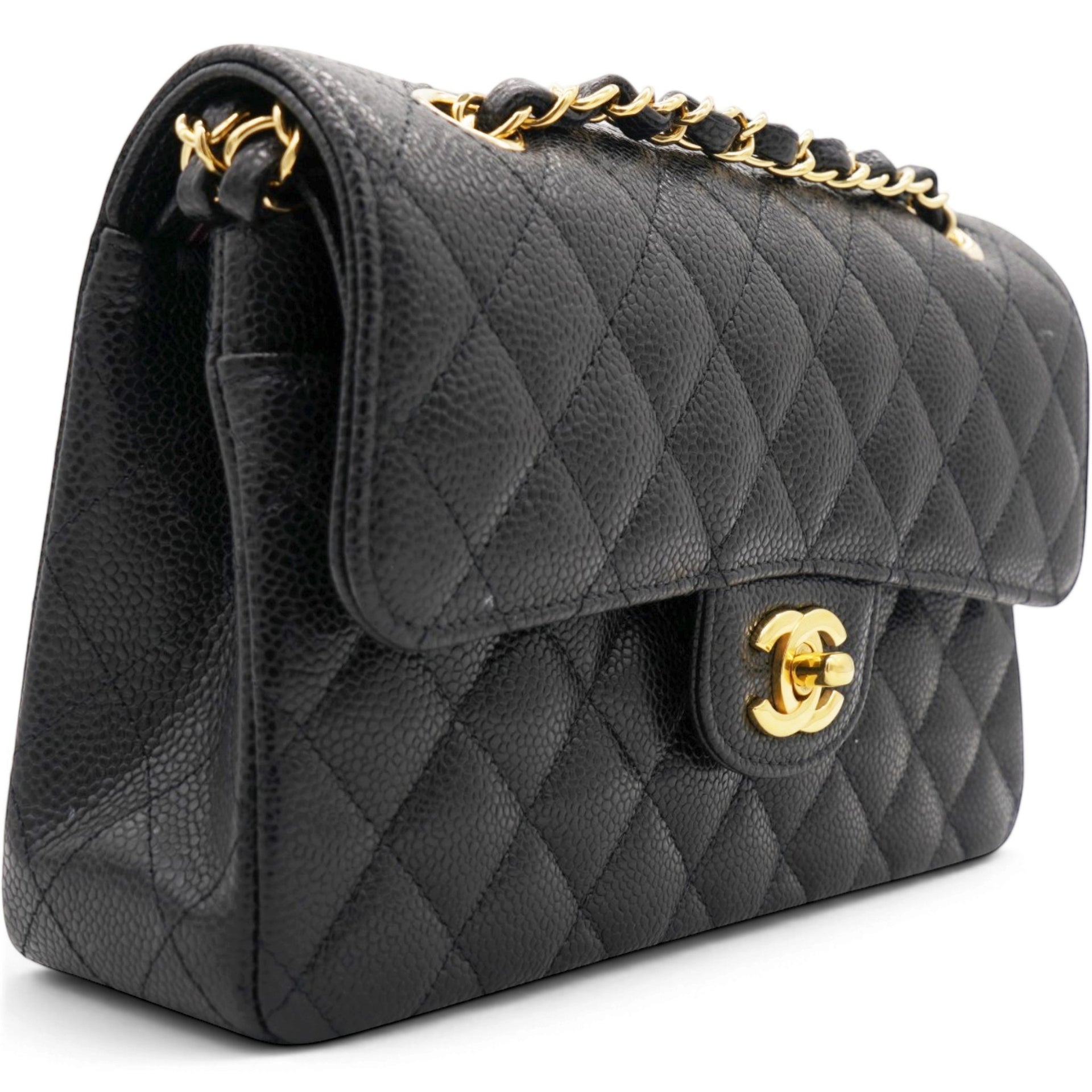 Classic Flap Small Caviar Quilted Flap Bag Microchip