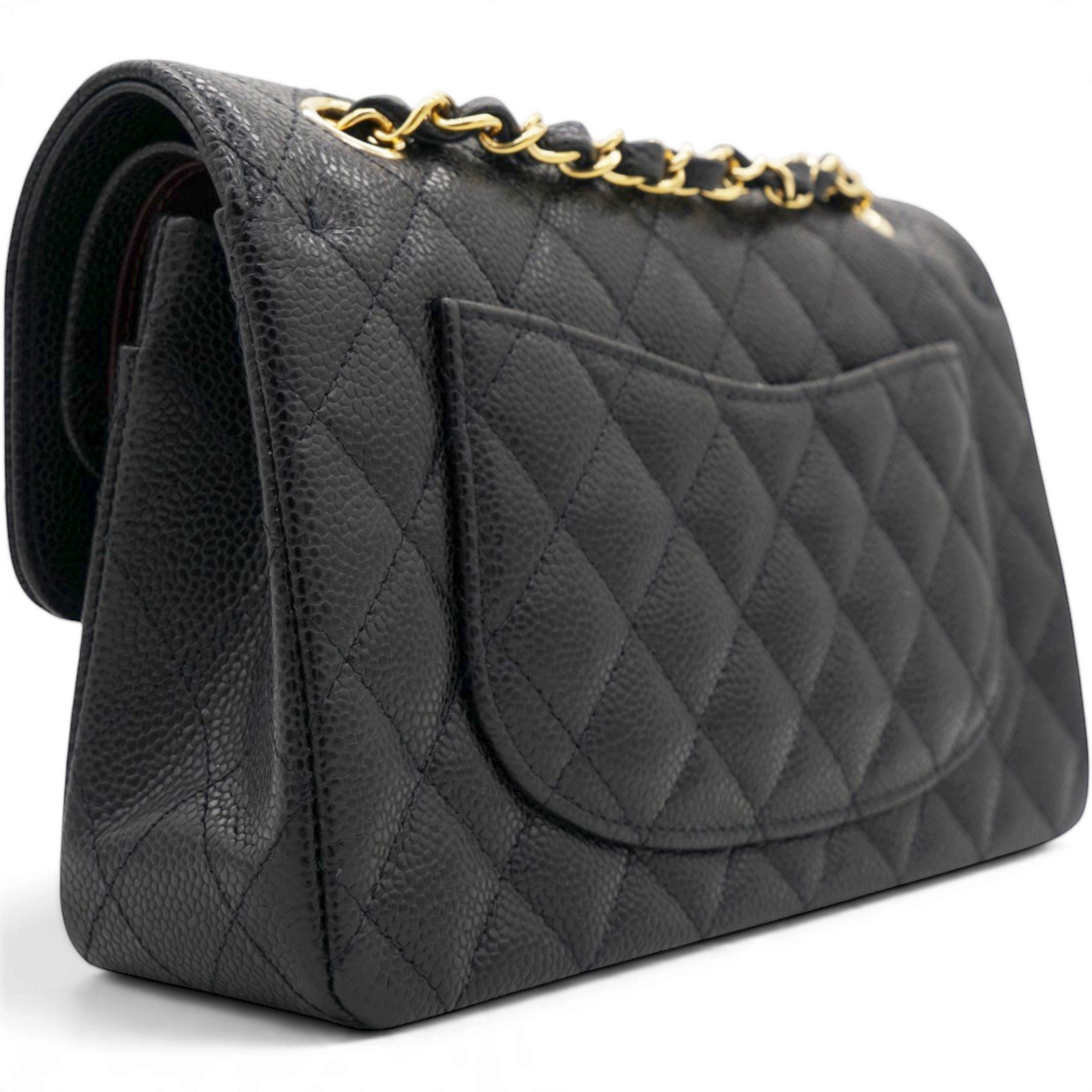 Classic Flap Small Caviar Quilted Flap Bag Microchip