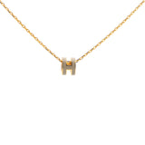 Pop H Mini Marron Glace Lacquer Yellow Gold-Plated Pendant