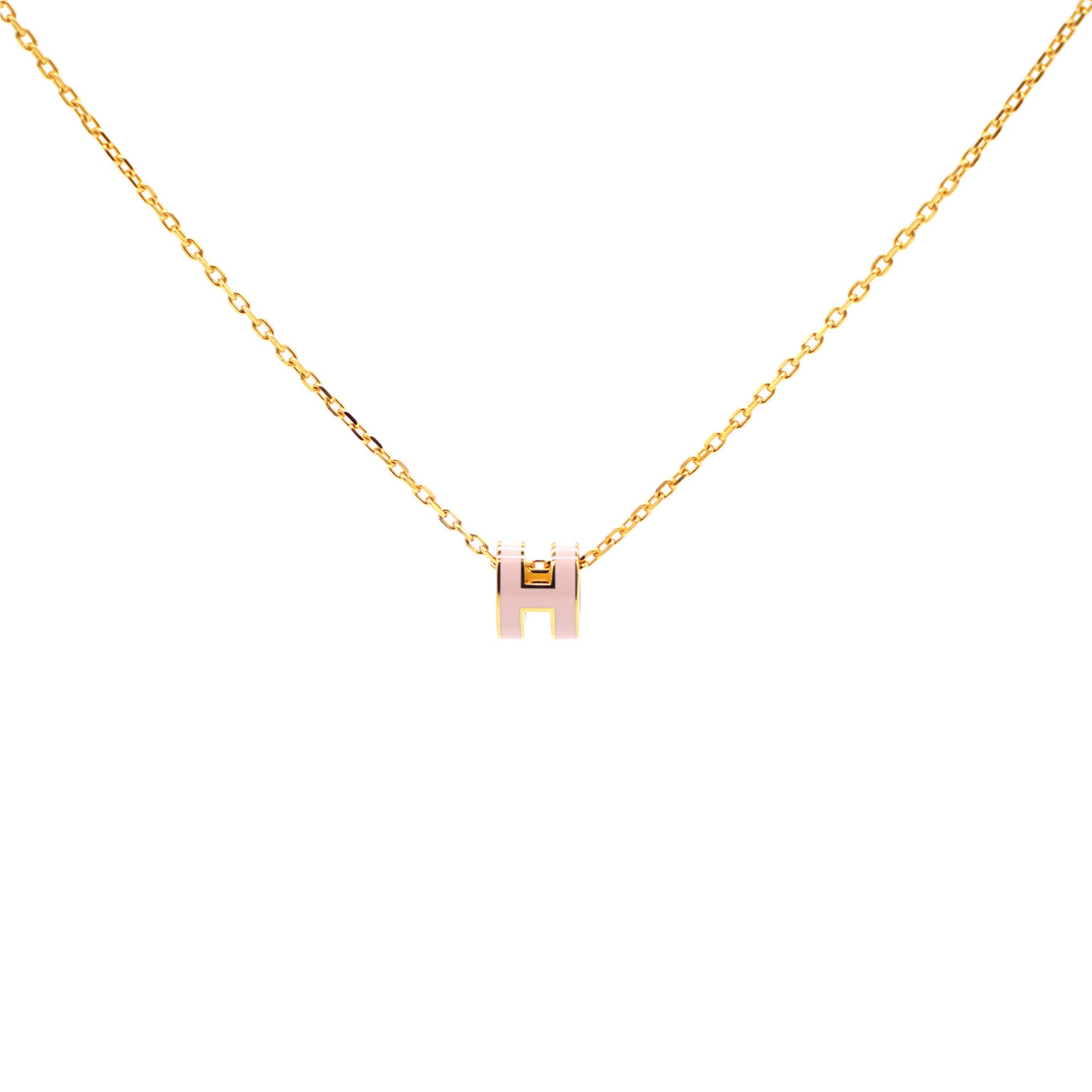 Pop H Mini Rose Dragee Lacquer Yellow Gold-Plated Pendant