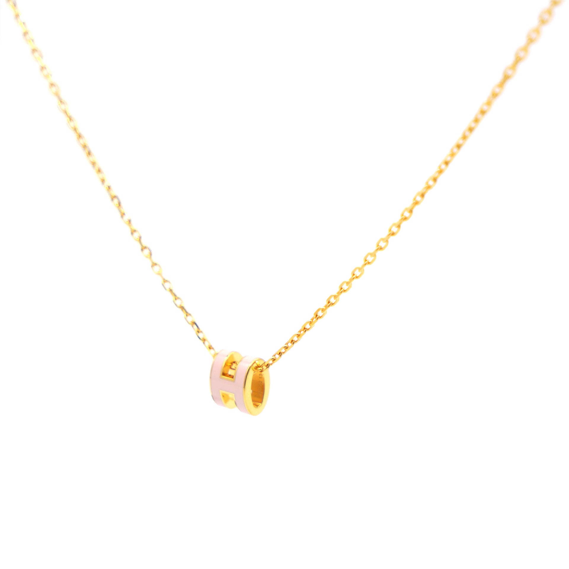 Pop H Mini Rose Dragee Lacquer Yellow Gold-Plated Pendant