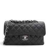 Caviar Quilted Small Double Flap Black