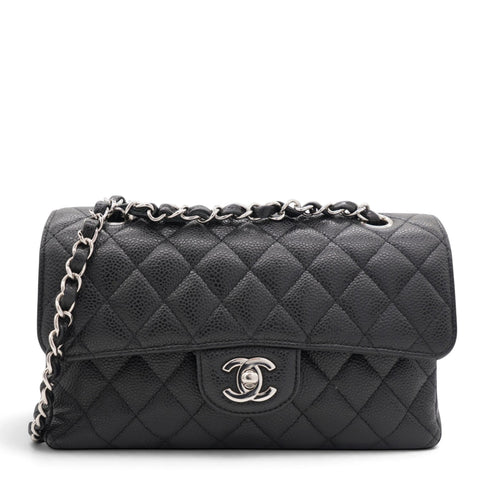 Caviar Quilted Small Double Flap Black
