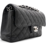 Caviar Quilted Small Double Flap Black