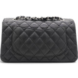 Caviar Quilted Small Double Flap Black
