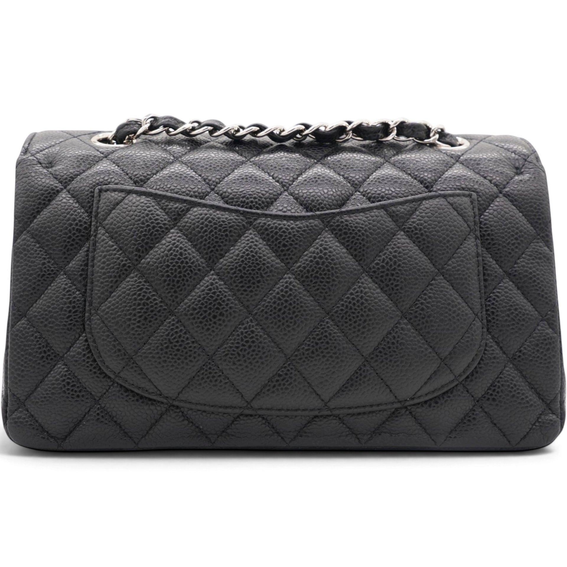 Caviar Quilted Small Double Flap Black