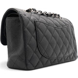 Caviar Quilted Small Double Flap Black