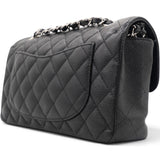 Caviar Quilted Small Double Flap Black