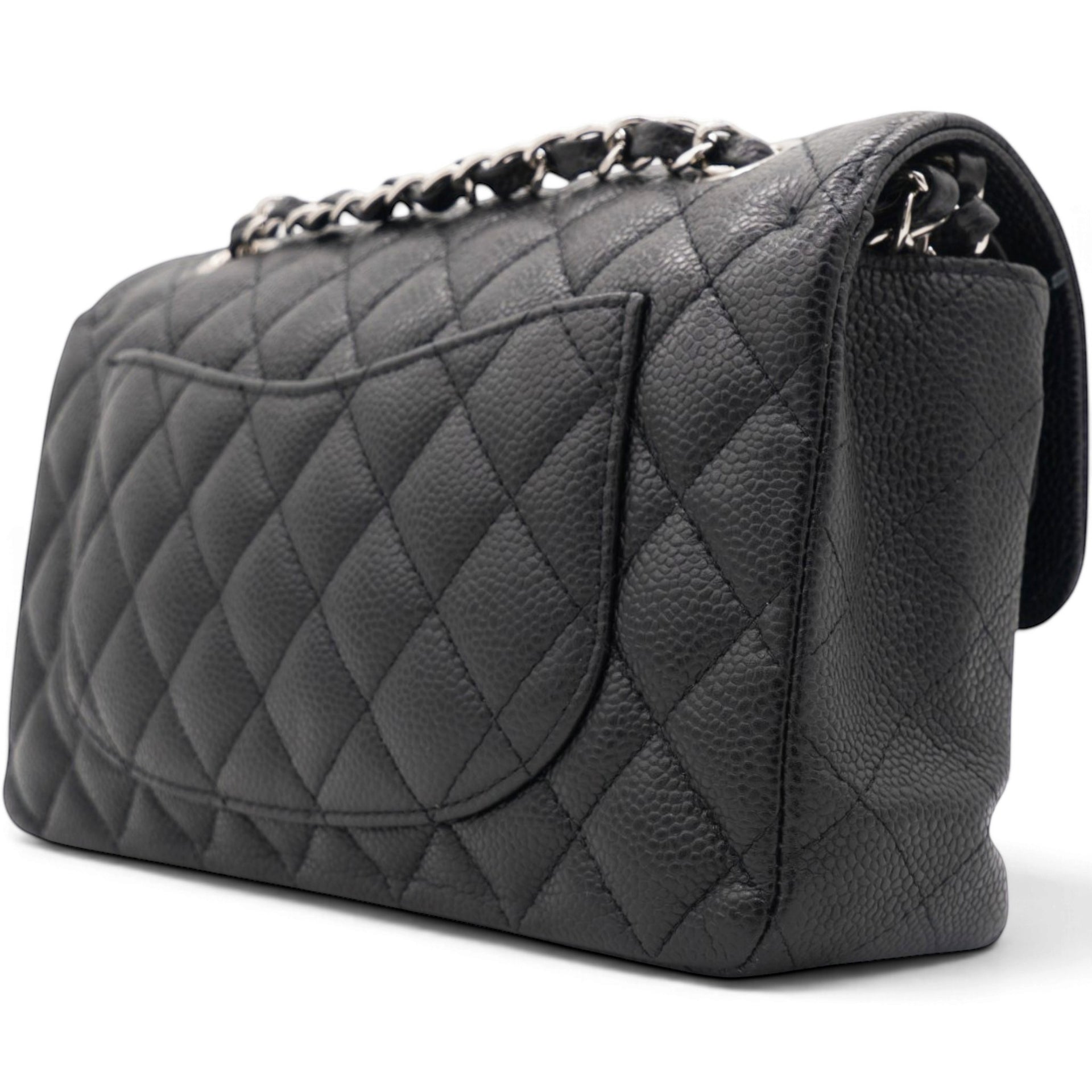 Caviar Quilted Small Double Flap Black